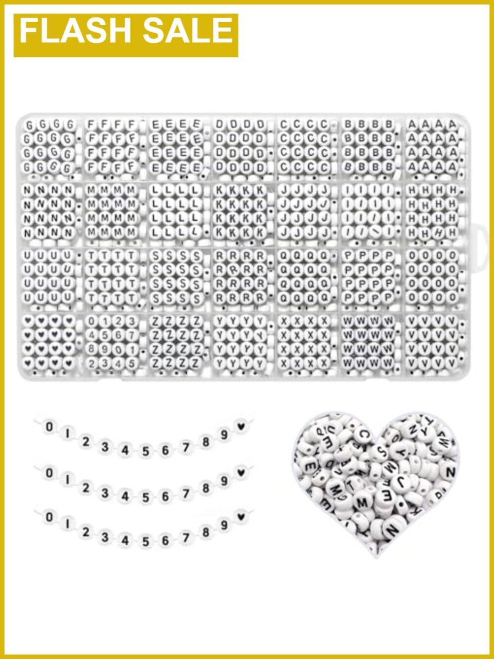 Alphabet Beads A-Z 1300Pcs Letter Bead Set for Bracelet Jewelry Making